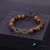 TCC™ Brown Tiger Eye Stone Infinity Charm Bracelet